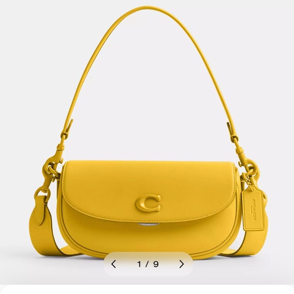Coach Handbags - Coach Emmy Yellow Saddle Bag